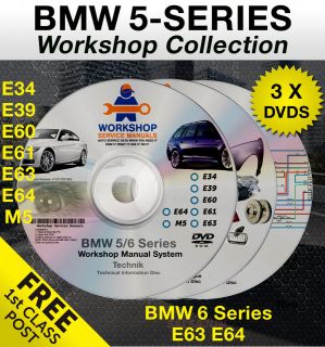 BMW 5 Series 3 DVD Workshop Service Manual Parts Wiring E34 E39 E60 