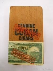 Vintage Counterfeit Cuban Cigars Wooden Cigar Box 4x4x7