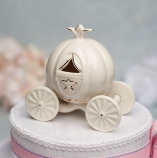 Porcelain Cinderella Pumpkin Coach Wedding Cake Topper Caketop with 