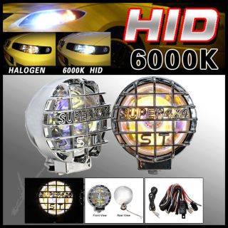 6000K HID ASTRO 6 ROUND 4X4 OFFROAD ION FOG LIGHTS KIT GUARD W/SWITCH 