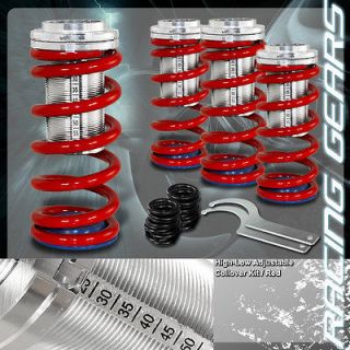90 93 Acura Integra Red Adjustable Coilovers Lower Springs Kit w 