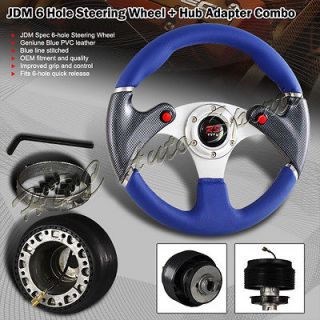 02 06 ACURA RSX BLUE/BLACK JDM STEERING WHEEL+ADAPTER (Fits Civic Si)