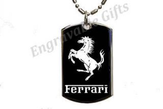 FERRARI Horse Logo   Dog Tag Pendant Necklace