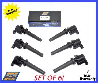   HERKO SET OF 6 IGNITION COIL C1458 FOR FORD, MAZDA, MERCURY 2000 2007