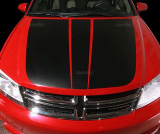 Dodge AVENGER Hood Decal Blackout Graphics Stripes 3M 2008 2012 08 12 