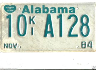 1984 ALABAMA~10K/1 A128~AMBULANCE/HEARSE~LICENSE PLATE