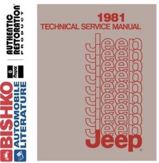 1981 JEEP CJ WRANGLER SCRAMBLER etc Service Manual CD