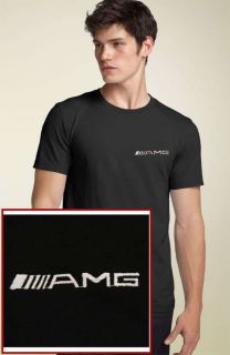 Mercedes Benz AMG EMBROIDERED Black Logo T Shirt *NEW*