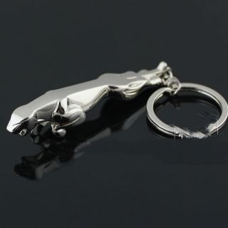 New Jaguar Keychain Men Car Part Gift Collect Metal Key Ring Silver 