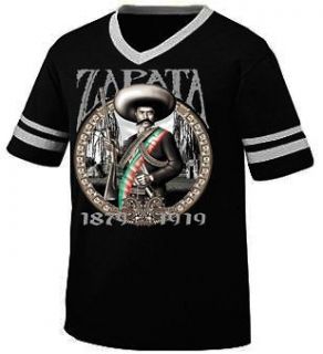 Emiliano Zapata Mens V neck Ringer T shirt Mexican Revolutionary 1879 