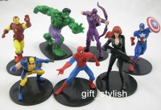   spider Iron Man Hulk Black Widow Wolverine Hawkeve Figure B100