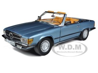 1977 MERCEDES 350 SL CONVERTIBLE BLUE 1/18 DIECAST MODEL CAR BY 