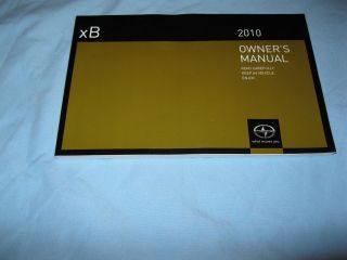 2010 Scion xB Owners Manual New