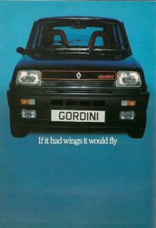 Renault 5 Gordini 1979 UK Market Sales Brochure Alpine