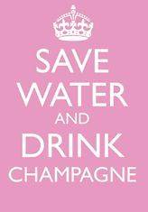 KEEP CALM CARD SAVE WATER DRINK CHAMPAGNE NEW IN CELLO