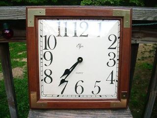 Vintage Elgin Solid Heavy Wood & Solid Glass Wall Clock *EUC*