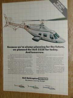 1985 Bell Helicopter advertisement, Bell 222B helicopter