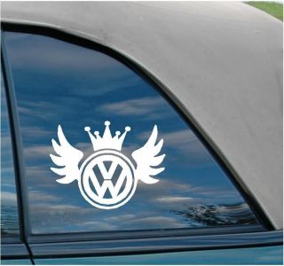 VW KING with WINGS Vinyl Decal volkswagen gli gti vr6 golf jetta 
