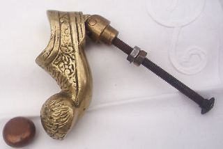   BRASS DOOR KNOCKER IN SHAPE OF A SHOE/SLIPPER WITH A POMPOM VGC