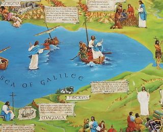   Ministry in Holy Land Galilee Map PLACEMATS Christmas Christian Gift