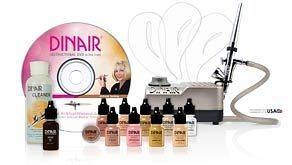 AIRBRUSH MAKEUP KIT DINAIR PERSONAL PRO EDITION   8 COLORS   WHITE 