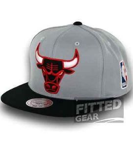 Chicago BULLS TC 2 TONE Grey Red Snapback NBA Mitchell & Ness Hats 