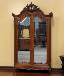 11671 1  ANTIQUE FRENCH LOUIS XV WALNUT ARMOIRE