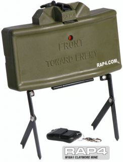 AIRSOFT M18A1 CLAYMORE MINE remote detonated, fires 200 bb bullets in 
