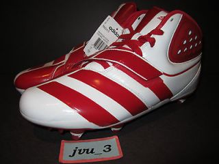 NWT ADIDAS MALICE D FOOTBALL CLEATS SZ 10.5 DS NEW WHITE RED 2011 MSRP 