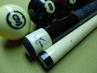 MEUCCI JET BLACK POWER PISTON POOL CUE WITH RED DOT SHAFT MSRP $315