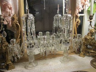 LG pair Antique Chech st Crystal Banquet Table Chandelier/Gir​andole 