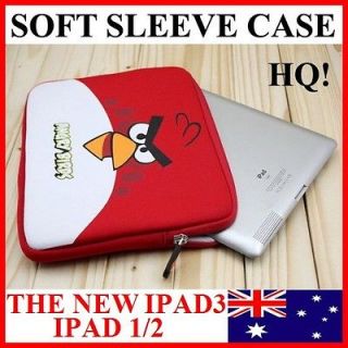 Red ANGRY BIRDS Soft Sleeve Case Pouch Cover 4 iPad 1/2(HQCute Bag)