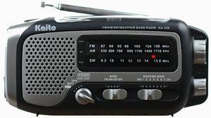 New Kaito KA350 Solar Crank AM FM Shortwave Weather Radio Gray