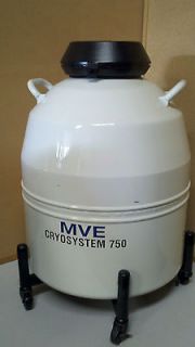 MVE 750 Liquid Nitrogen Cryogenic Sample Tank With Rolling Transport