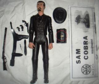 Vintage Marx Sam Cobra figure, Manual, Accessories Lot Johnny West 