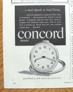1949 Concord Watches Print Ad