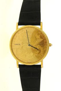 CORUM SOLID 18K 20 Dollar 1895 Liberty Gold Coin Wristwatch XLNT