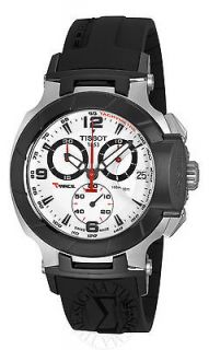 Tissot Mens T Race Chrono Black Rubber Strap Watch T0484172703700