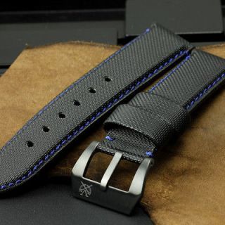   /Blue Diver Leather Strap Band+PVD Buckle for 40 Panerai Watch #104