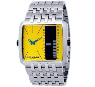 Rip Curl Timesquare Yellow SSS Stainless Silver Mens Waterproof Surf 