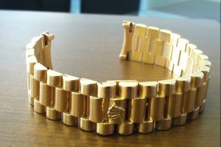 100% GENUINE ROLEX Solid 18k President Yellow Gold Bracelet band from 