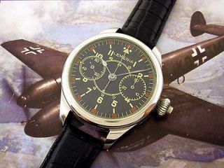 VINTAGE 1939 1945 SWISS WATCH CHRONOGRAPH LEMANIA AVIATOR LUFTWAFFE 