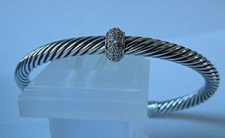 David yurman Sterling Silver Diamonds Butterfly Bangle bracelet