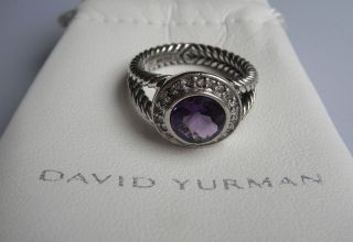David Yurman 8mm Amethyst Silver Petite Albion Ring