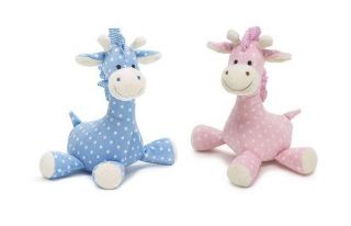 Giraffe Rattle Toy Plush Stuffed Animal Baby Shower Gift 9 Pink Blue