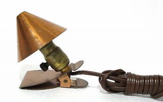   Era Art Deco Arts & Crafts Copper Shade Clip On Reading Task Lamp
