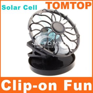 Clip on Solar Cell Fan Sun Power energy Panel Cooling