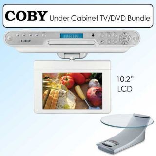 Coby KTFDVD1093 10.2 in Under Cabinet LCD TV DVD CD Radio Player Kit