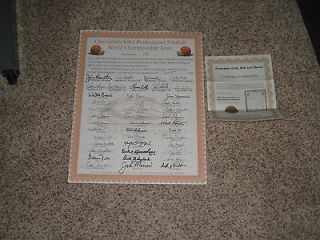 1964 Cleveland Browns Team signed Certificate Jim Brown Hickerson 