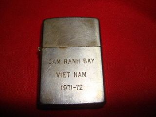 Vintage Nam War Zippo Lighter CAM RANH BAY VIETNAM 1971 72